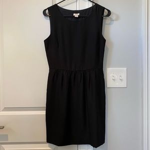 J. Crew Black Ruched sleeveless dress